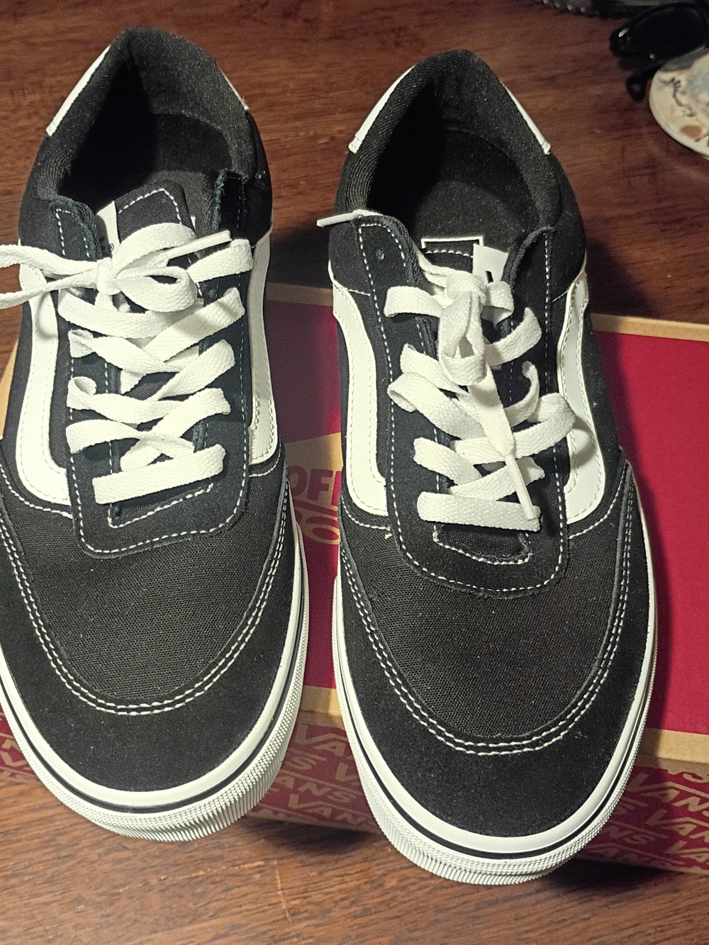 Vans Black and White Old Skool Low-Top Sneakers